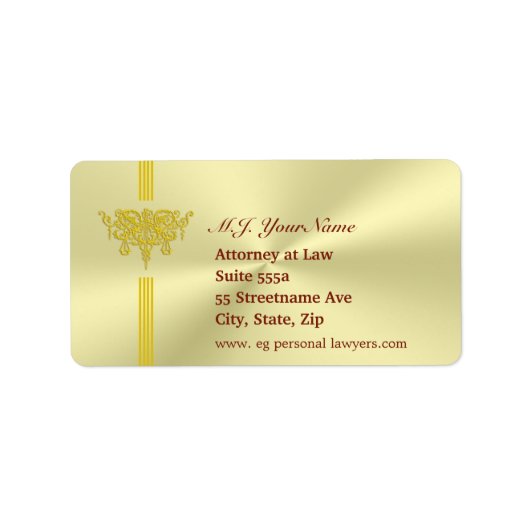 Personal Attorney en golden justice logo Etiket (Voorkant)