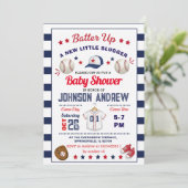 Personal Baseball Baby Shower Slugger All Star Kaart (Staand voorkant)