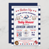 Personal Baseball Baby Shower Slugger All Star Kaart (Voorkant / Achterkant)