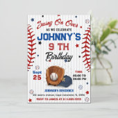 Personal Baseball Birthday Invitation Kaart (Staand voorkant)