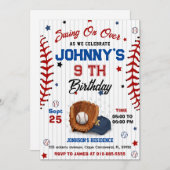 Personal Baseball Birthday Invitation Kaart (Voorkant / Achterkant)