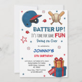 Personal Baseball Birthday Invitation Kaart (Voorkant)