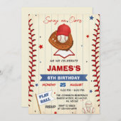 Personal Baseball Birthday Invitation with Photo Kaart (Voorkant / Achterkant)