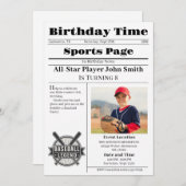 Personal Baseball Birthday Invitation With Photo Kaart (Voorkant / Achterkant)