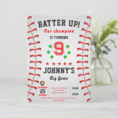 Personal Baseball Birthday Party Invitation Kaart (Staand voorkant)