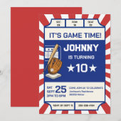 Personal Baseball Birthday Party Invitation Kaart (Voorkant / Achterkant)