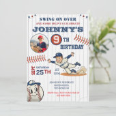 Personal Baseball Birthday with Photo Kaart (Staand voorkant)