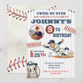 Personal Baseball Birthday with Photo Kaart (Voorkant / Achterkant)