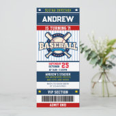 Personal Baseball Sports moderne ticketstijl Kaart (Staand voorkant)