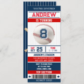 Personal Baseball Sports Ticket Stijl voor jongen Kaart (Voorkant / Achterkant)