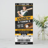 Personal Baseball Ticket Verjaardag met foto Kaart (Staand voorkant)