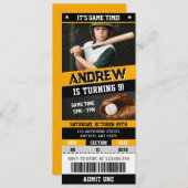 Personal Baseball Ticket Verjaardag met foto Kaart (Voorkant / Achterkant)