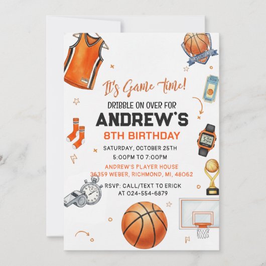 Personal Basketball Birthday card for boy Kaart (Voorkant)