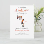 Personal Basketball Birthday Invitation Kaart (Staand voorkant)