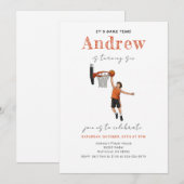 Personal Basketball Birthday Invitation Kaart (Voorkant / Achterkant)