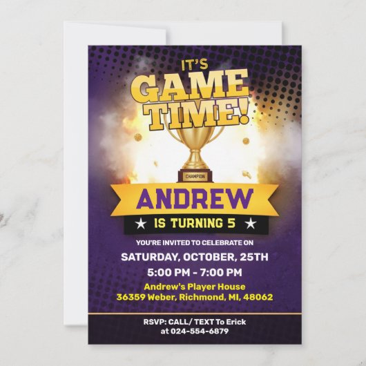 Personal Basketball Birthday Invitation Sport Kaart (Voorkant)