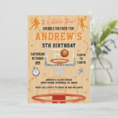 Personal Basketball Birthday with Photo Kaart (Staand voorkant)