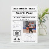 Personal Basketball Birthday with Photo Kaart (Staand voorkant)