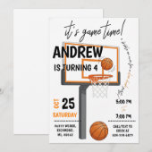 Personal Basketball Invitation Birthday Party Kaart (Voorkant / Achterkant)