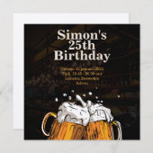 Personal Birthday invitation beer Kaart (Voorkant / Achterkant)