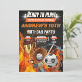 Personal Birthday Party All Star Sport Invitation Kaart (Staand voorkant)