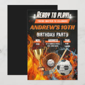 Personal Birthday Party All Star Sport Invitation Kaart (Voorkant / Achterkant)