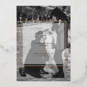 Personal Black & White Photo Gold Lijst Folie Uitnodiging (Achterkant)