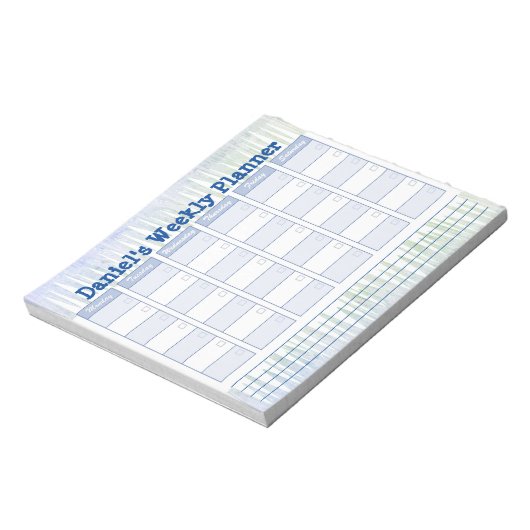 Personal Blue Weekly Planner-laptop Notitieblok (Linkerzijde)