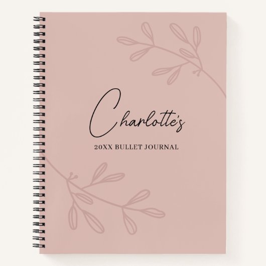 Personal Blush Pink Elegant Bullet Journal Planner Notitieboek (Voorkant)