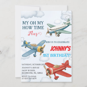 Personal Boy 1st Airplane kind Verjaardag Kaart