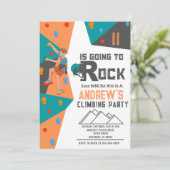 Personal Boy Rock Klimmen Verjaardag uitnodiging (Staand voorkant)