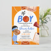 Personal boy sport Basketbal Baby shower Kaart (Staand voorkant)