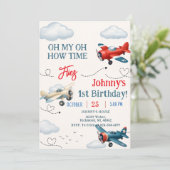 Personal Boy Time vliegt eerste verjaardag Kaart (Staand voorkant)