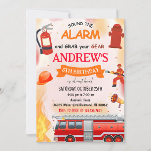 Personal Boys Brandweerwagen Verjaardagsfeestje Kaart