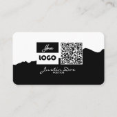 Personal business card with QR code Black & White Visitekaartje (Voorkant)