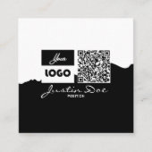 Personal Calling Card with QR code Black & White Contactkaartje (Voorkant)