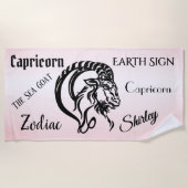 Personal Capricorn Pink Zodiac Strandlaken (Voorkant)