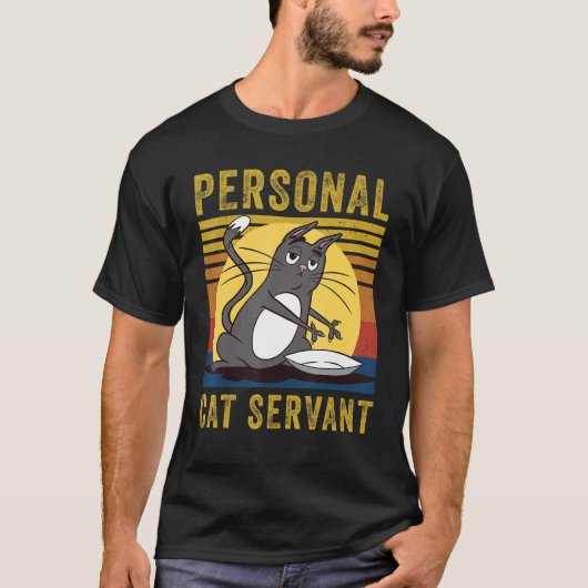 Personal Cat Servant cute Cat mom cat dad T-shirt (Voorkant)