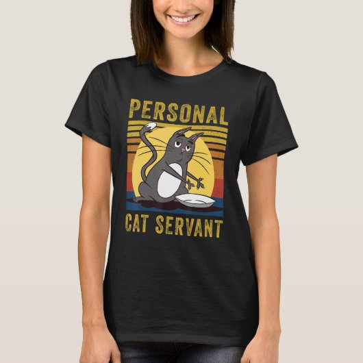 Personal Cat Servant cute Cat mom cat dad T-shirt (Voorkant)