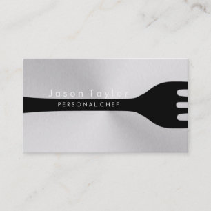 Personal Chef Catering Bakkerij Vork Staal Zilver Visitekaartje