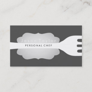 Personal Chef Catering Bakkerij Vork Zwart Hout Visitekaartje
