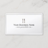 Personal Chef Catering Elegant Wit Lijst Visitekaartje (Voorkant)