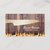 Personal Chef Catering Gold Mes & Fire Wood Visitekaartje (Voorkant)