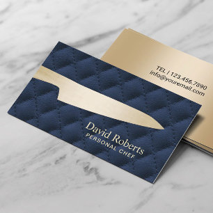 Personal Chef Catering Gouden Mes Navy Blauw Visitekaartje