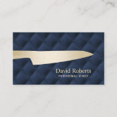 Personal Chef Catering Gouden Mes Navy Blauw Visitekaartje (Voorkant)