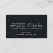 Personal Chef Catering Keuken Zilver keukengerei Visitekaartje (Achterkant)