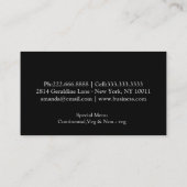 Personal Chef Catering Keuken Zilver keukengerei Visitekaartje (Achterkant)