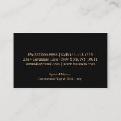 Personal Chef Catering Keuken Zilver keukengerei Visitekaartje (Achterkant)