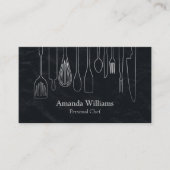 Personal Chef Catering Keuken Zilver keukengerei Visitekaartje (Voorkant)