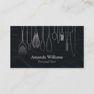 Personal Chef Catering Keuken Zilver keukengerei Visitekaartje